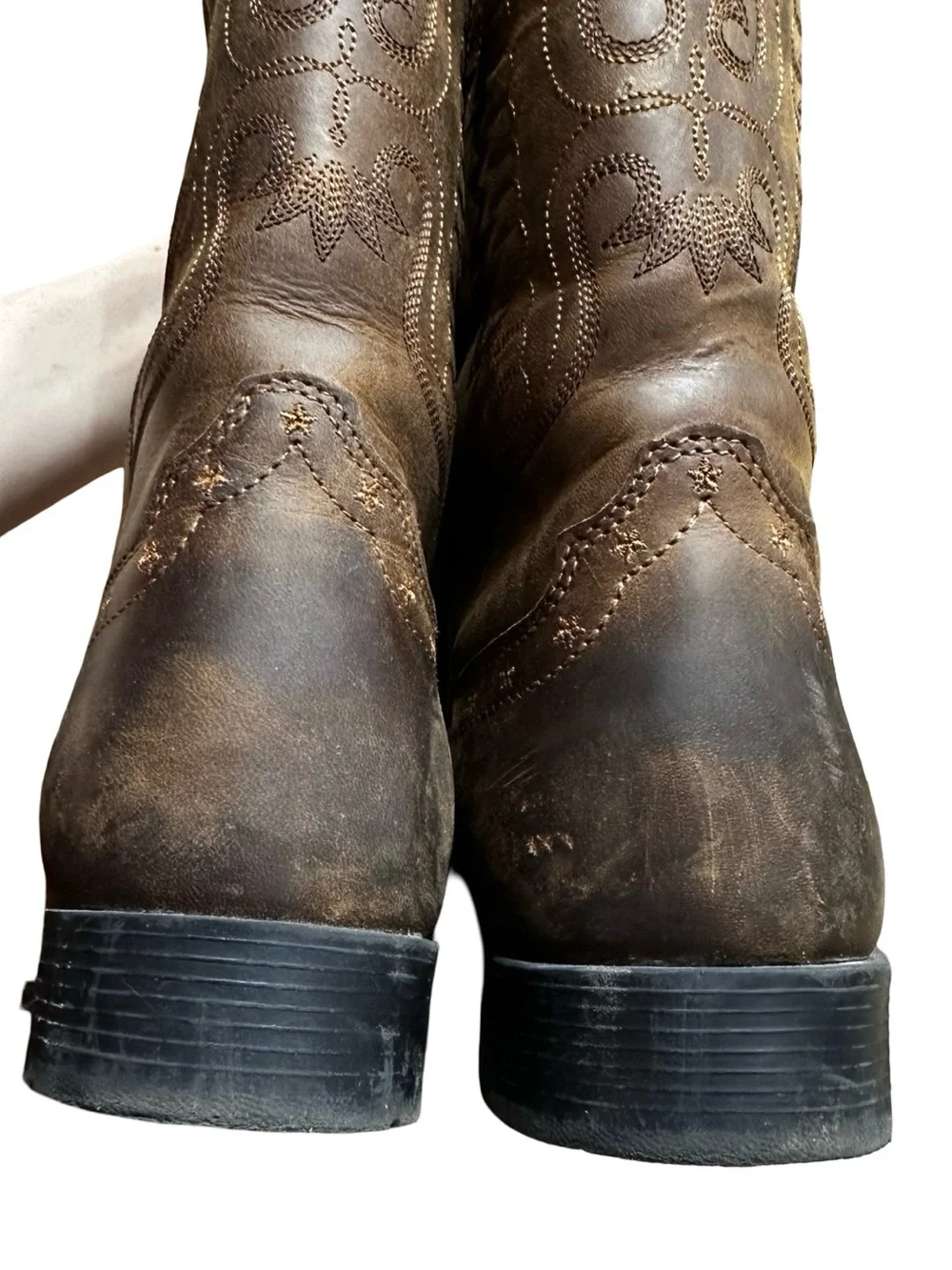 ARIAT HONOR DISTRESSED BROWN BOOTS SIZE 6 KIDS STYLE 10017313 WESTERN SQUARE TOE